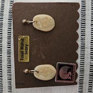 Fossil Ivory post earrings